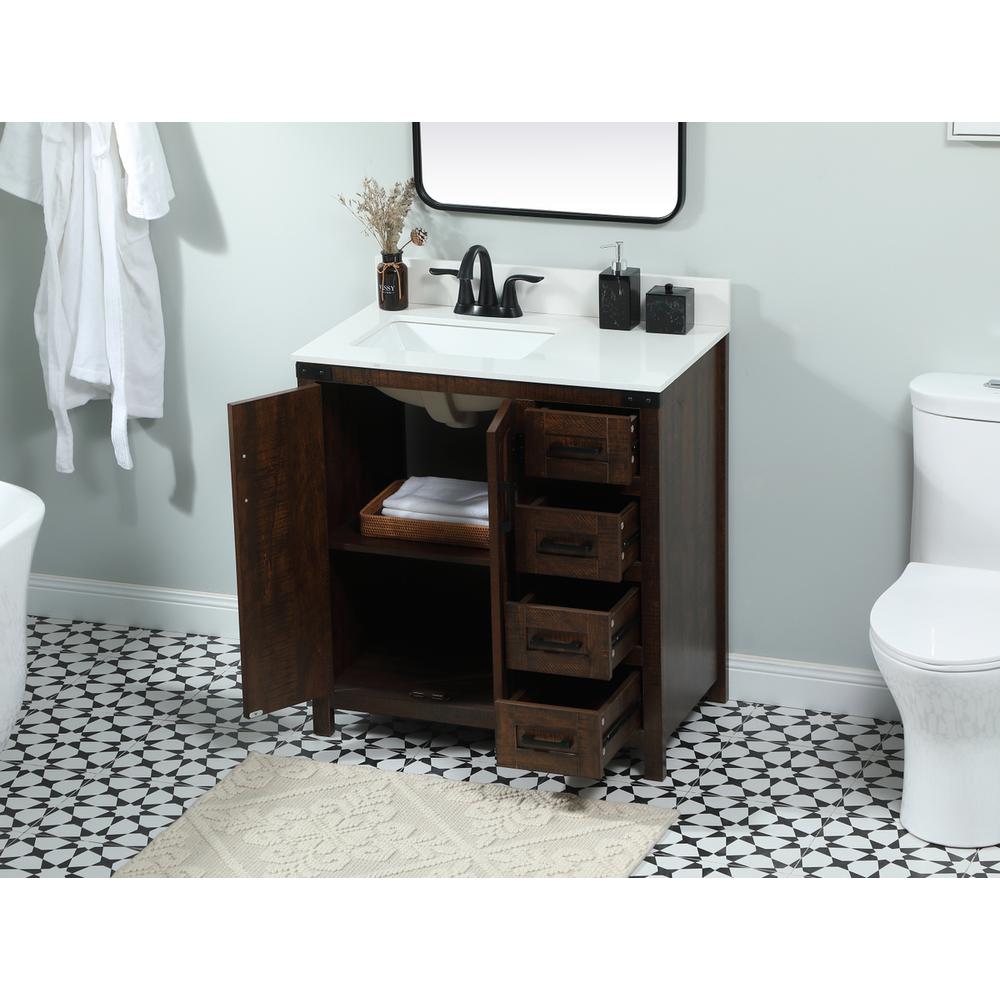 32 inch Single bathroom vanity in expresso with backsplash. Picture 3