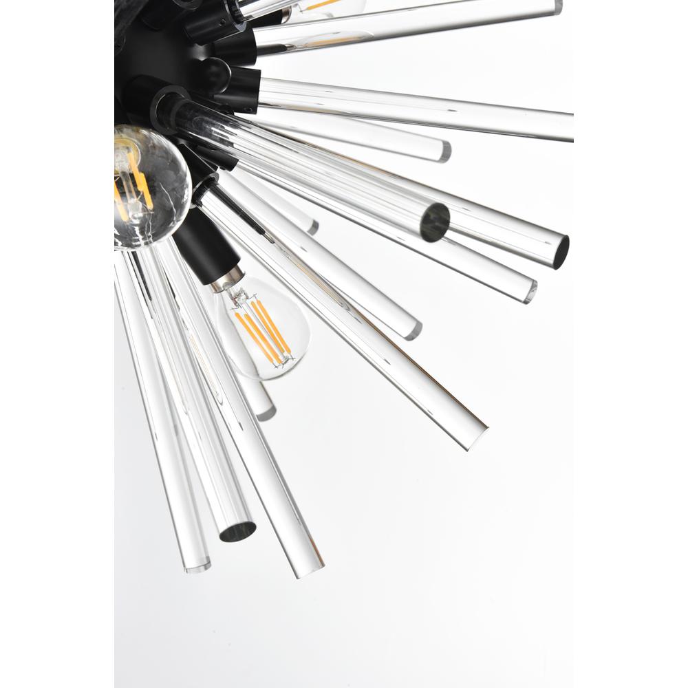 Sienna 18 Inch Crystal Rod Wall Sconce In Black. Picture 5