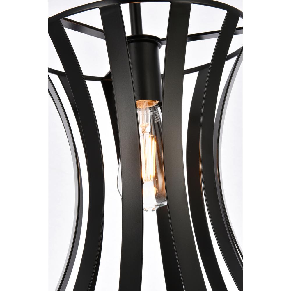 Lily 1 light pendant in black. Picture 5