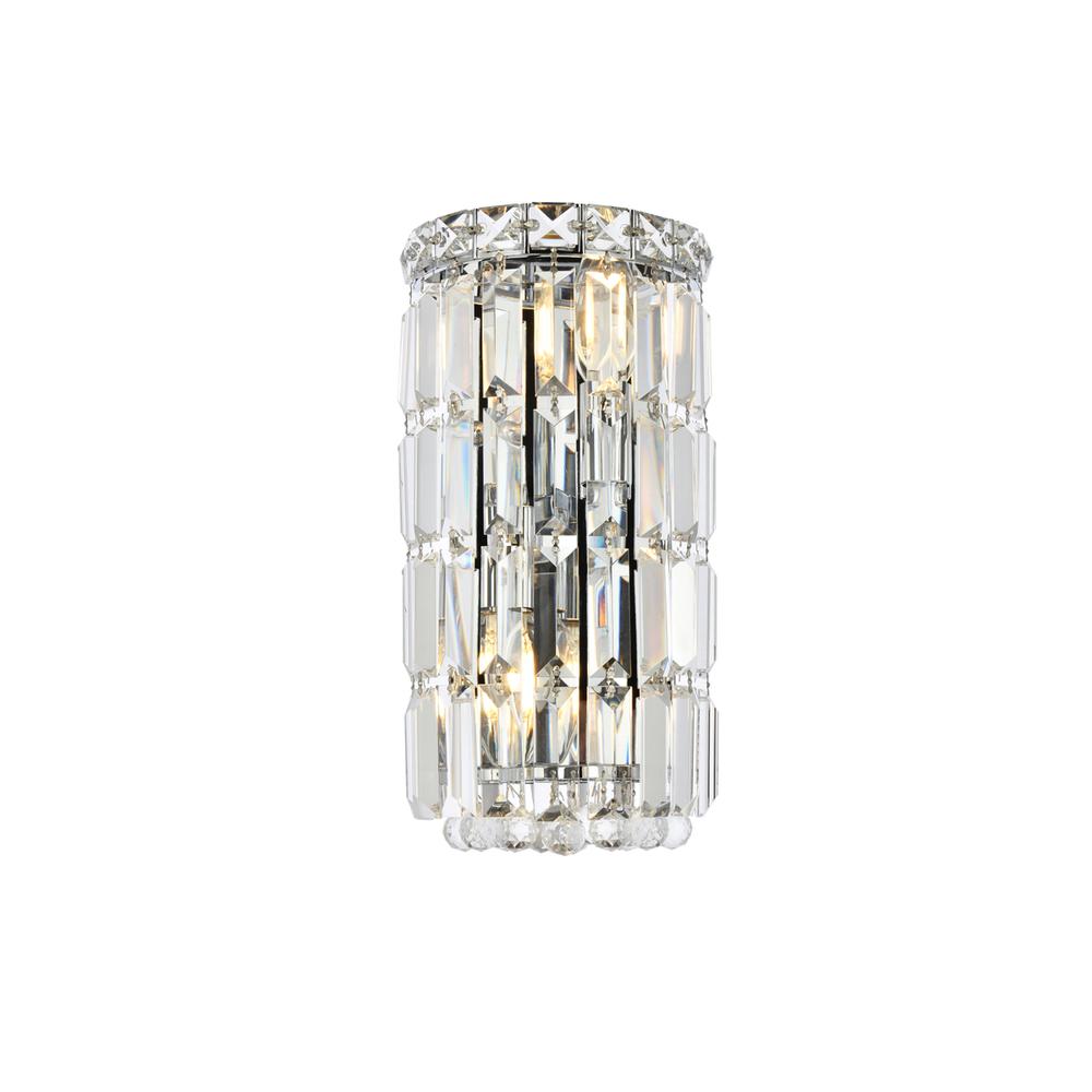 Maxime 2 Light Chrome Wall Sconce Clear Royal Cut Crystal. Picture 1