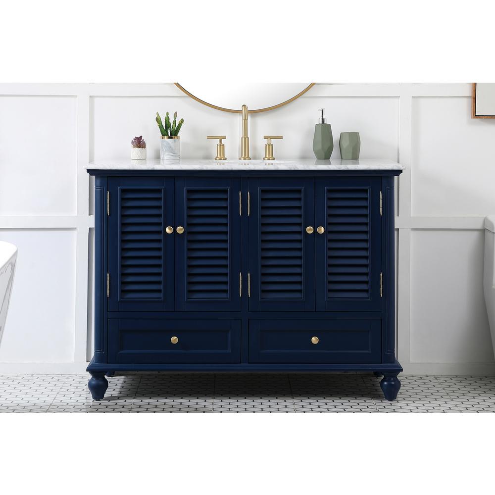 48 inch Single bathroom vanity in blue. Picture 14