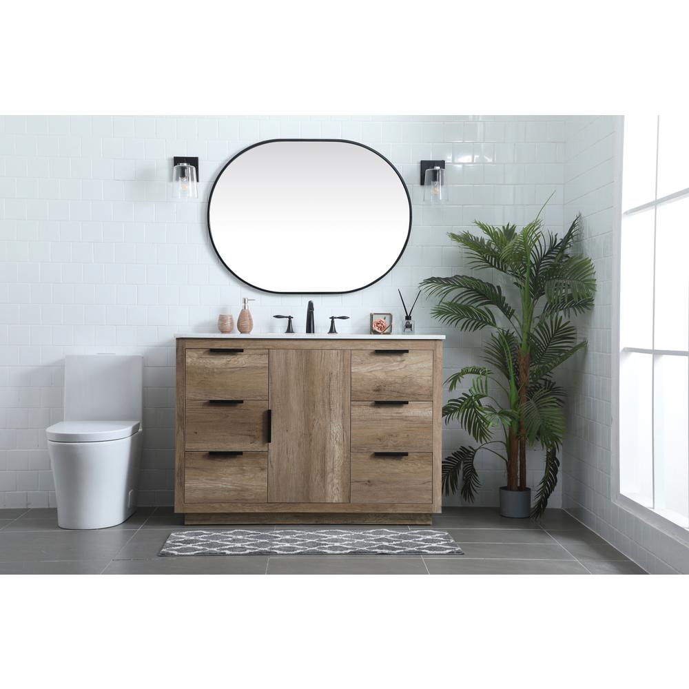 48 Inch SIngle Bathroom Vanity In Natural Oak. Picture 4