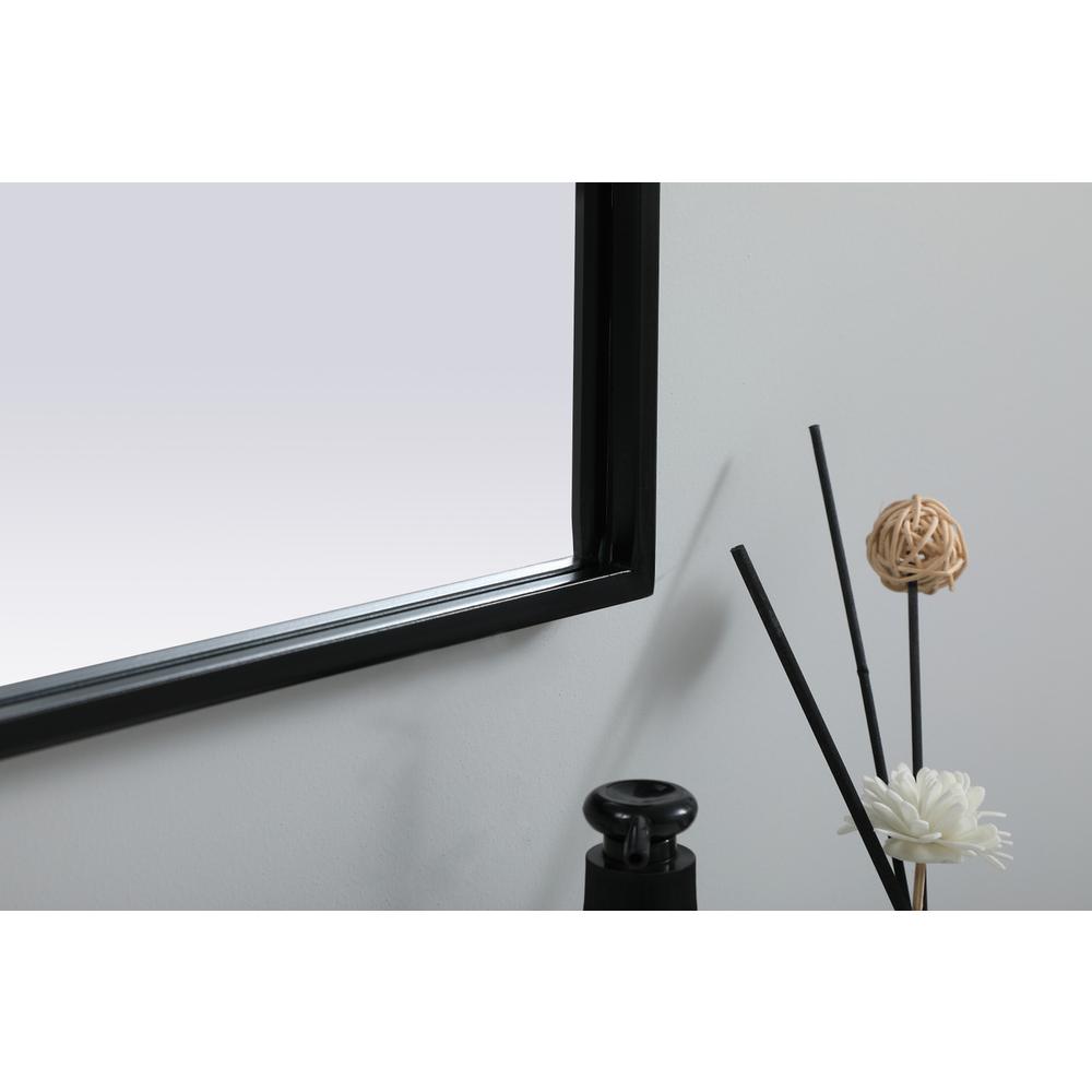 Metal Frame Arch Mirror 24x30 Inch in Black. Picture 6