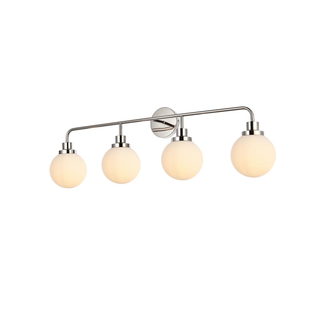 Hanson 4 lights bath sconce in polished nickel with frosted shade. Picture 2