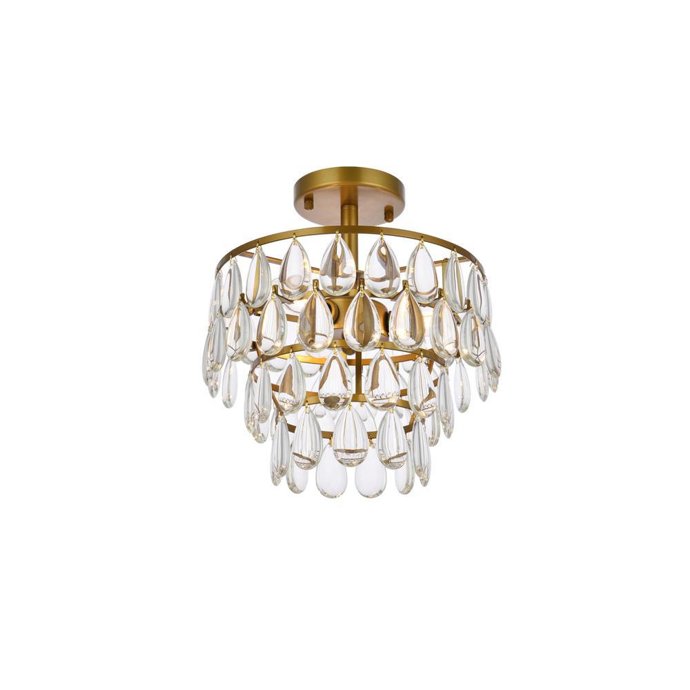 Mila 12 inch flush mount in brass. Picture 2