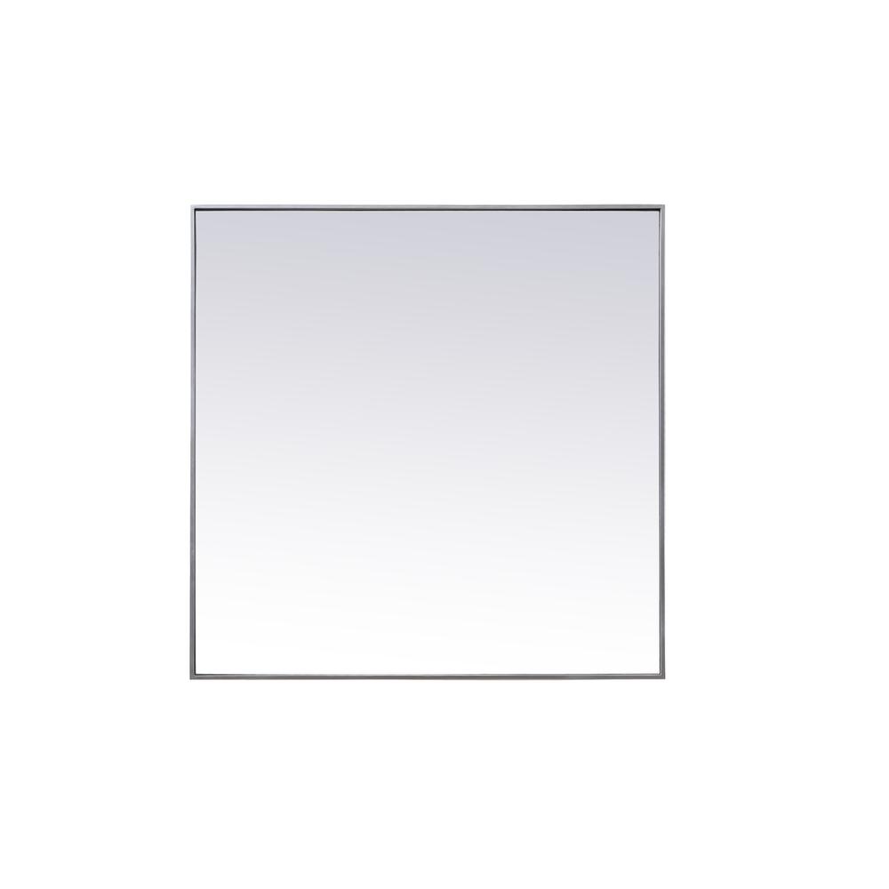 Metal Frame Square Mirror 42 inch in Silver. Picture 1
