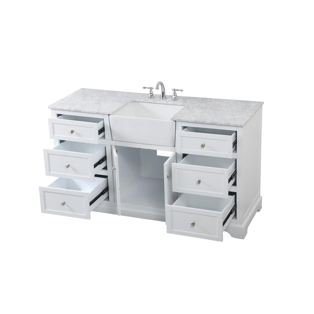 60 inch Single bathroom vanity in white. Picture 9