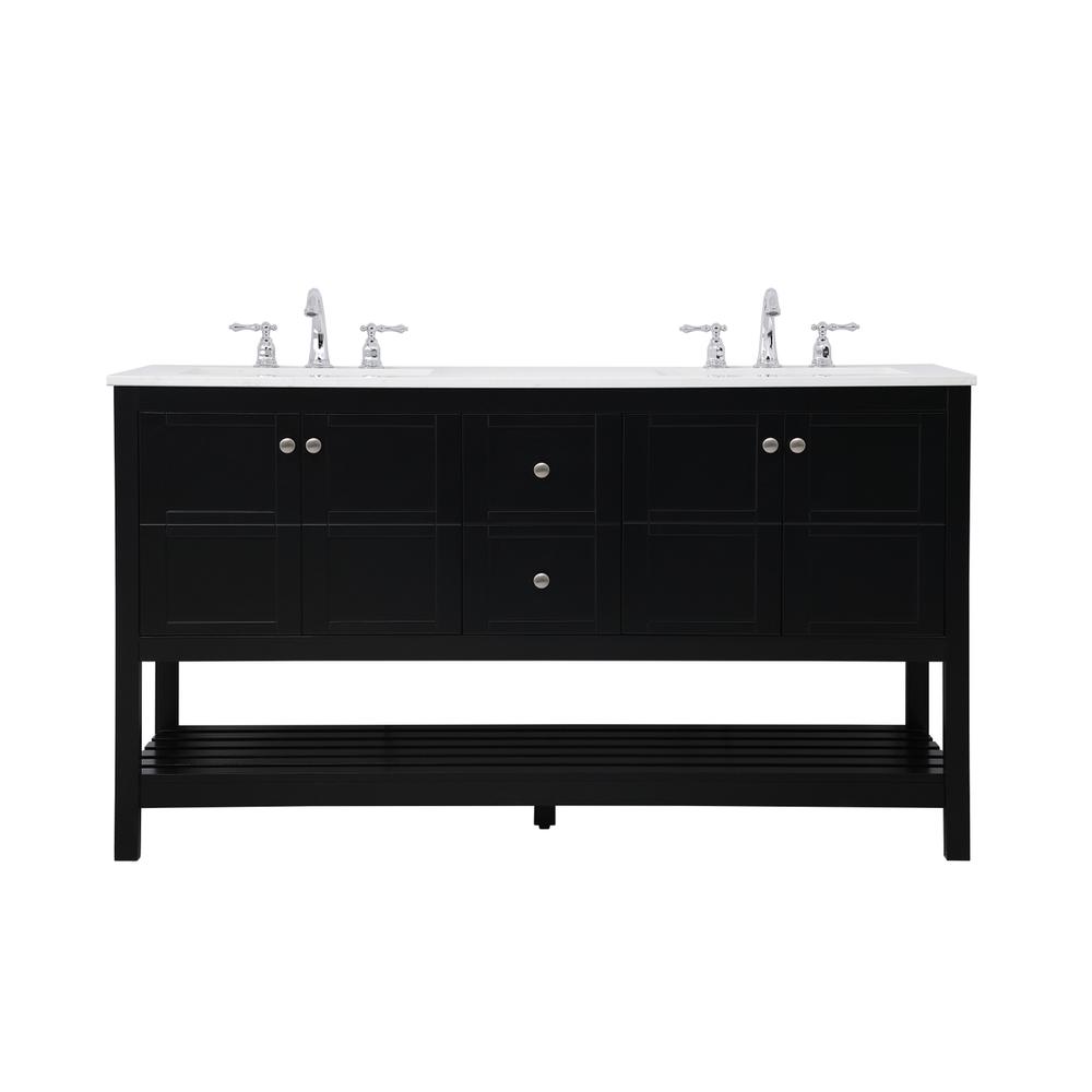 60 inch Single Bathroom Vanity in Black. Picture 1