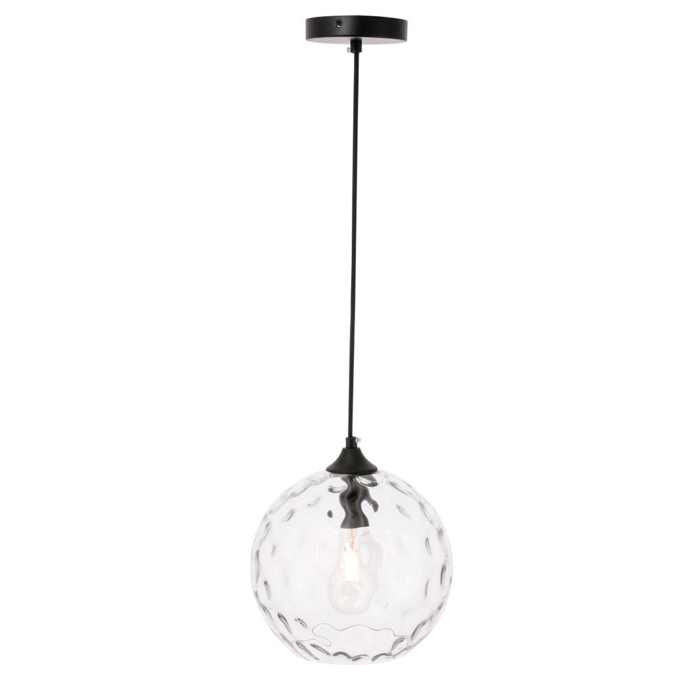 Cashel 1 light Black and Clear glass pendant. Picture 3