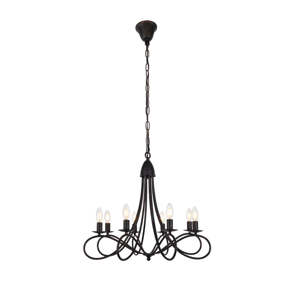 Lyndon 8 light Dark Bronze Pendant. Picture 1