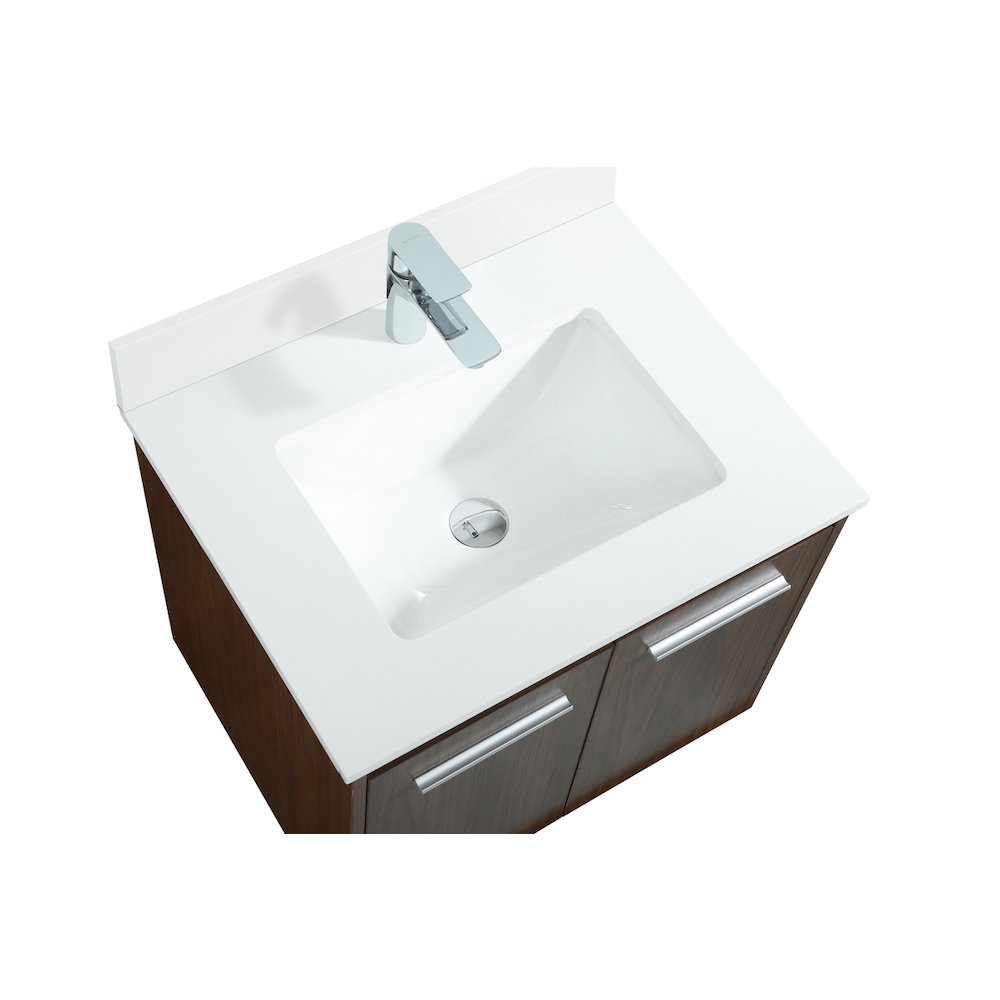 24 Inch Single Bathroom Vanity In Walnut With Backsplash. Picture 11