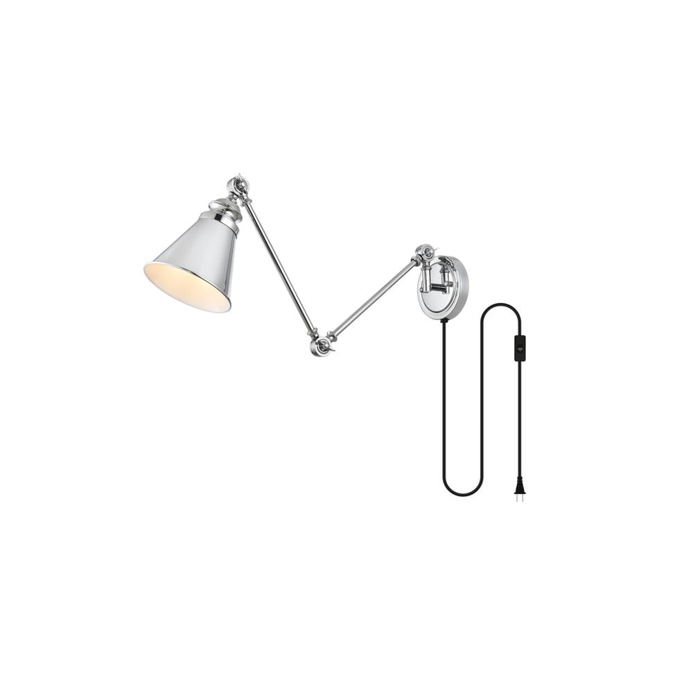 Van 1 light Chrome swing arm plug in wall sconce. Picture 2