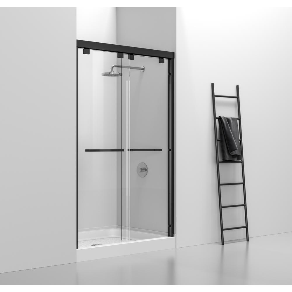 48x36 inch Single threshold shower tray center drain in glossy white. Picture 10