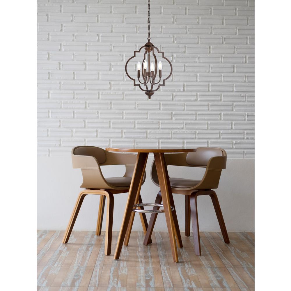 Sandara 4 lights pendant in weathered oak. Picture 7