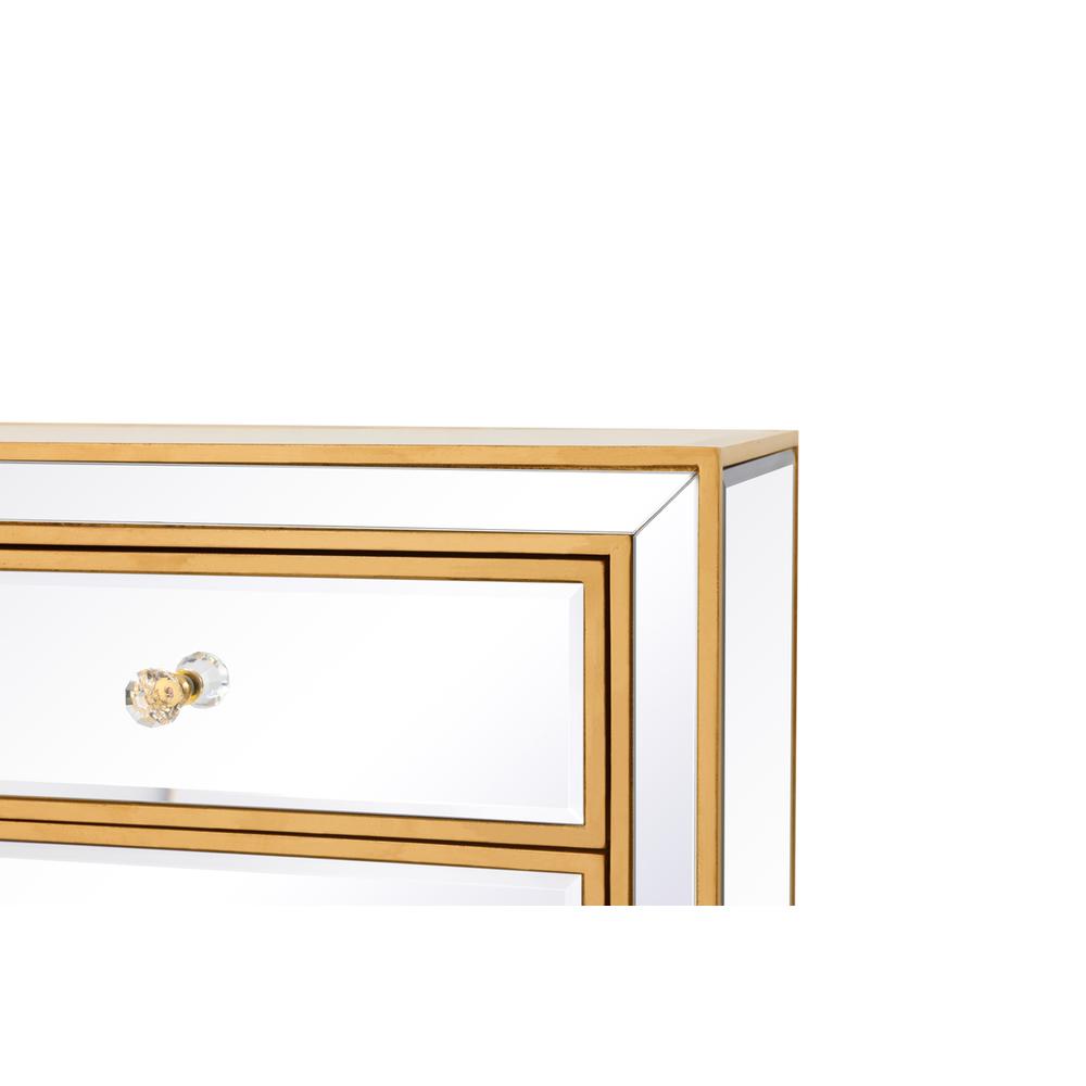 End table 2 drawers 2 doors 38in. W x 12in. D x 32in. H in gold. Picture 7