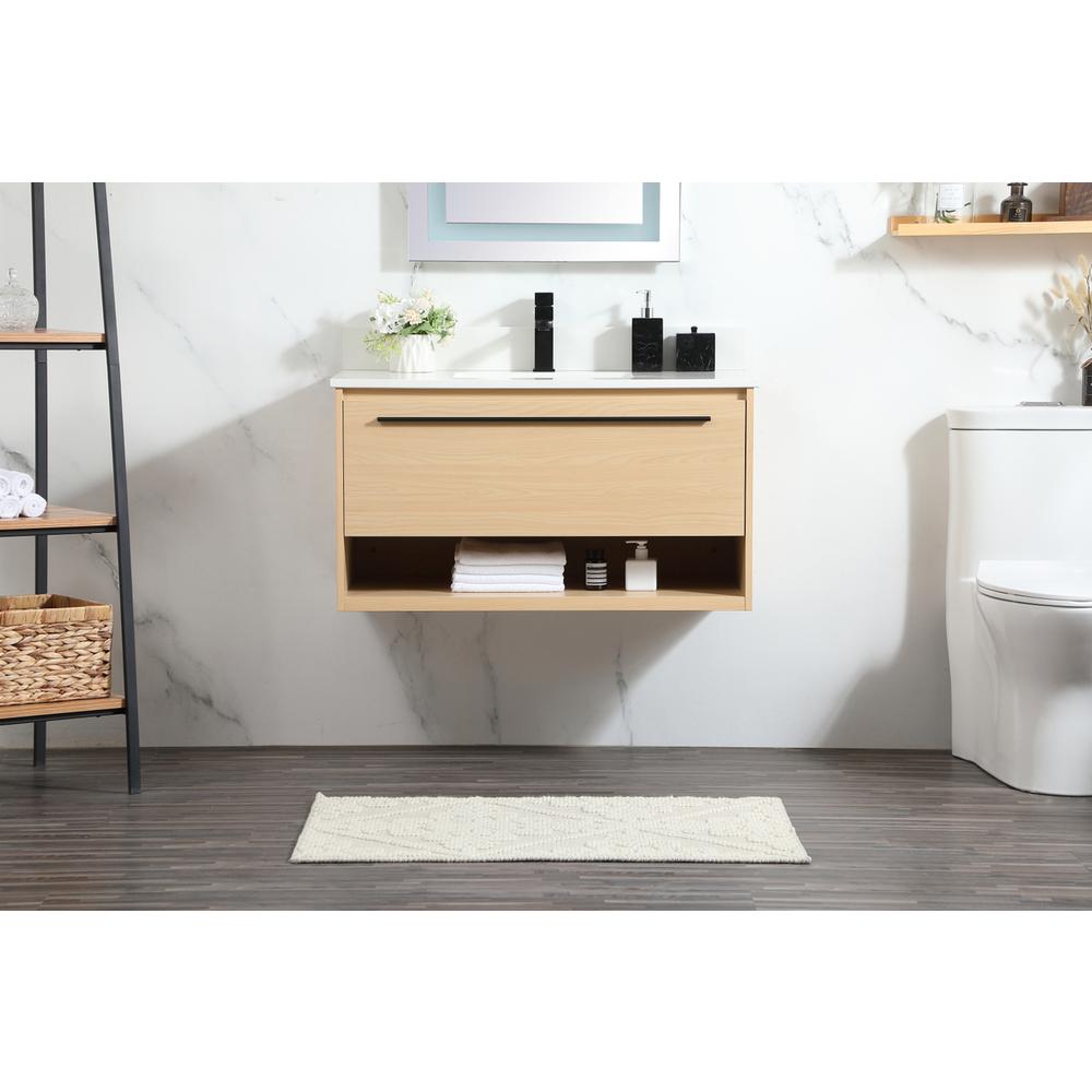36 inch Single bathroom vanity in maple with backsplash. Picture 14