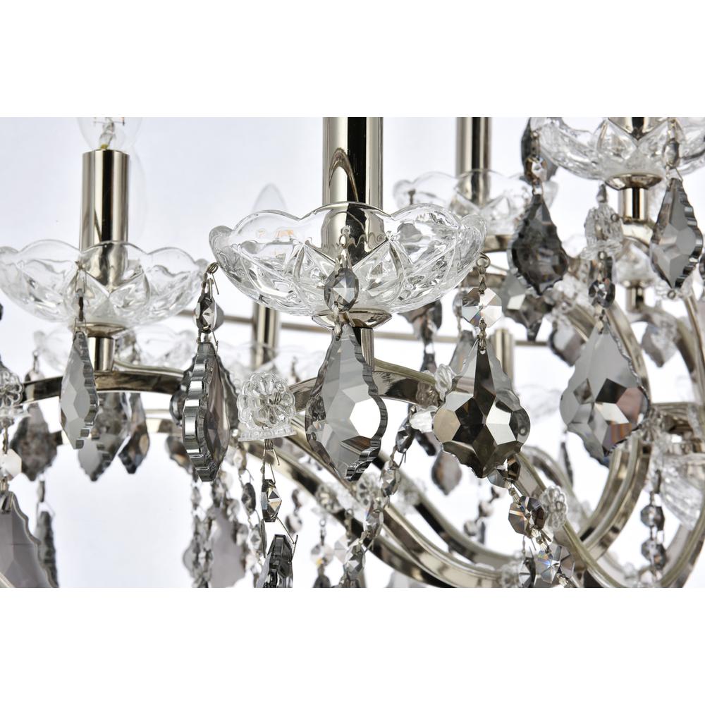 Geneva 18 light polished nickel Chandelier Silver Shade (Grey) Royal Cut crystal. Picture 5