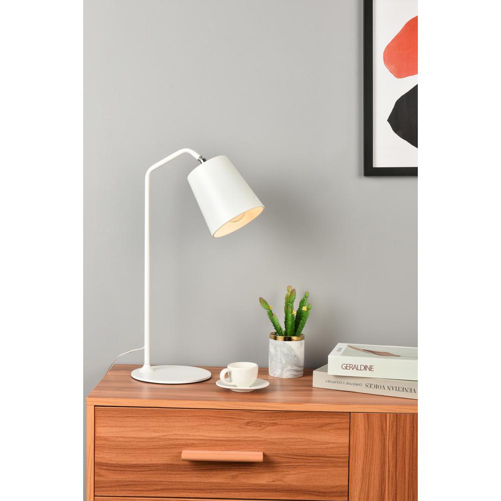 Leroy 1 light white table lamp. Picture 8