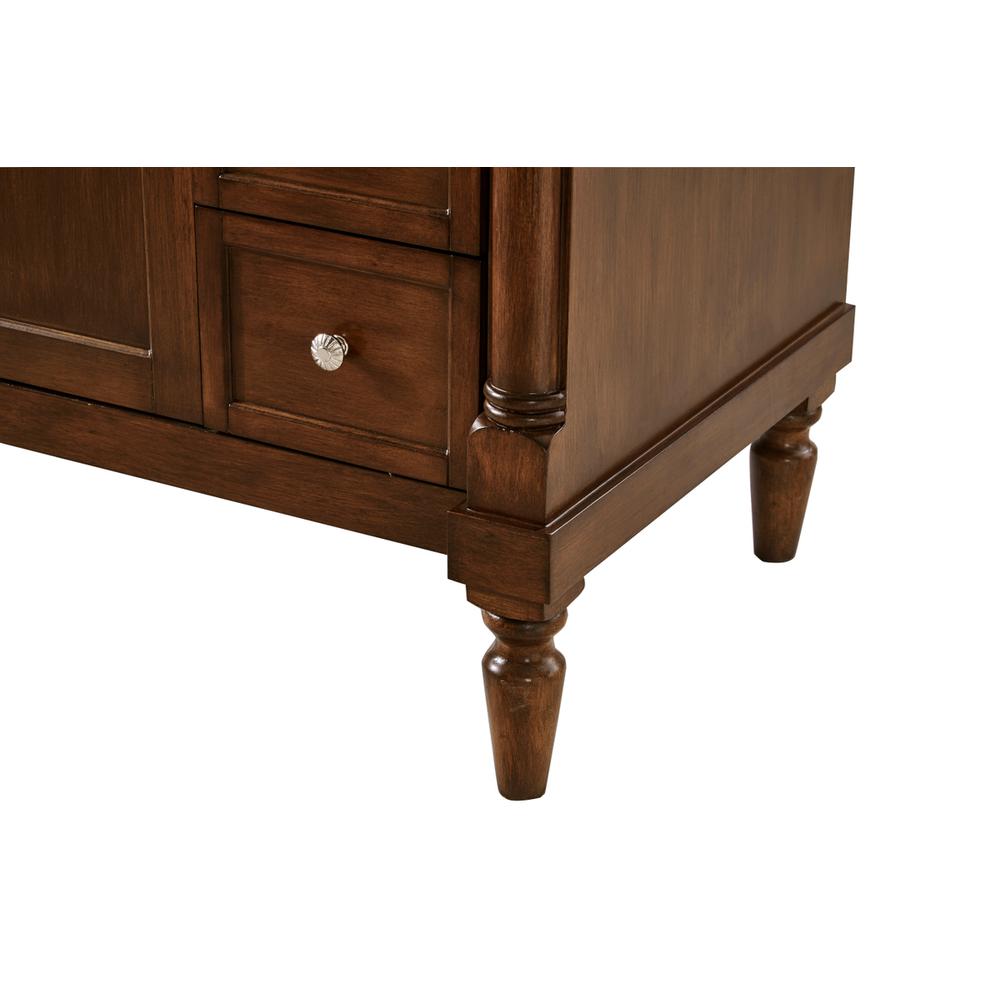 36 inch Single Bathroom vanity in Walnut with ivory white engineered marble. Picture 6