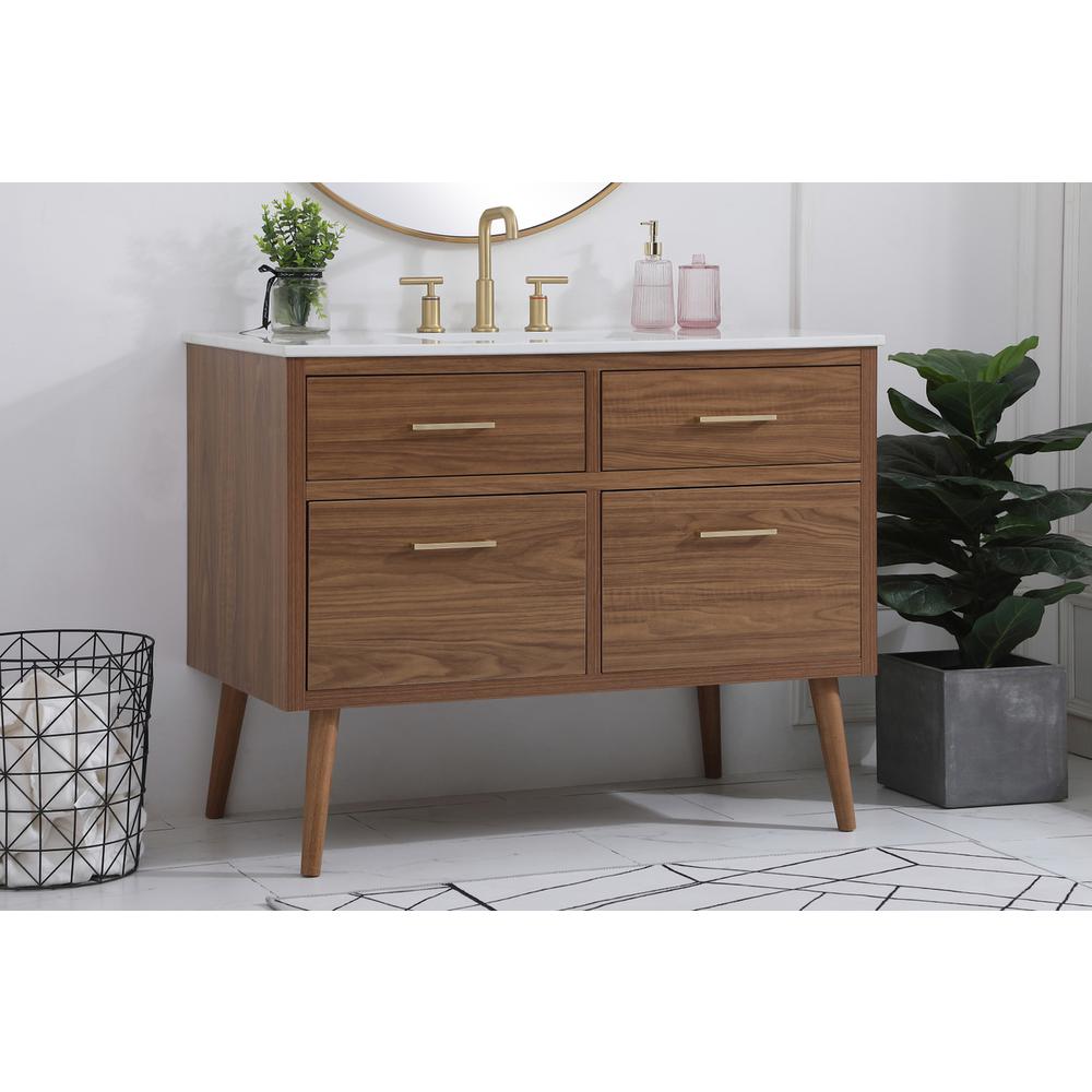 42 inch bathroom vanity in Walnut Brown. Picture 2