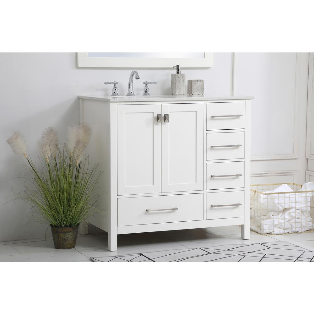 36 inch Single Bathroom Vanity in White. Picture 2