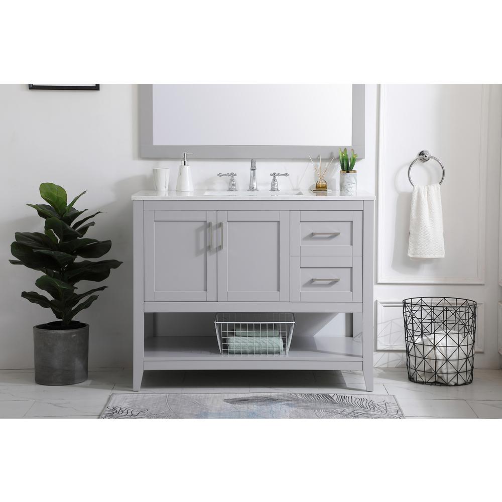 42 inch Single Bathroom Vanity in Grey. Picture 14