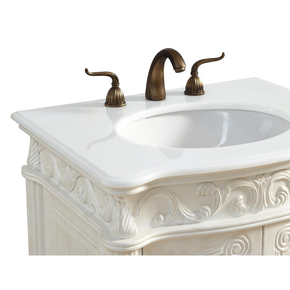 27 inch Single Bathroom vanity in Antique White. Picture 5