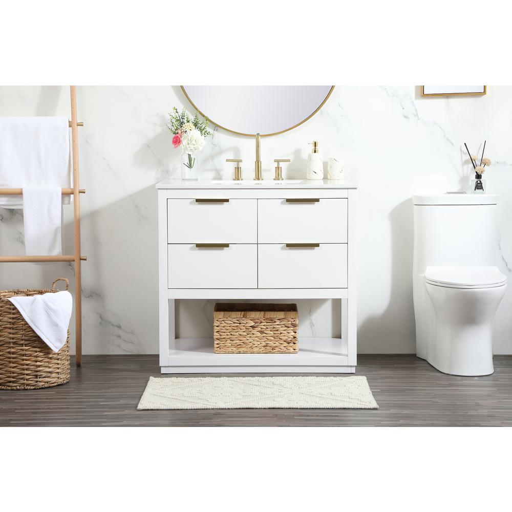 36 inch Single bathroom vanity in white. Picture 14