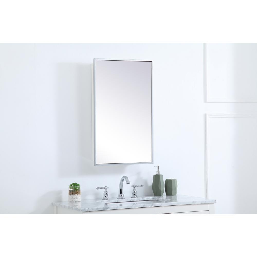 Metal mirror medicine cabinet 17 inch x 28 inch in silver. Picture 2