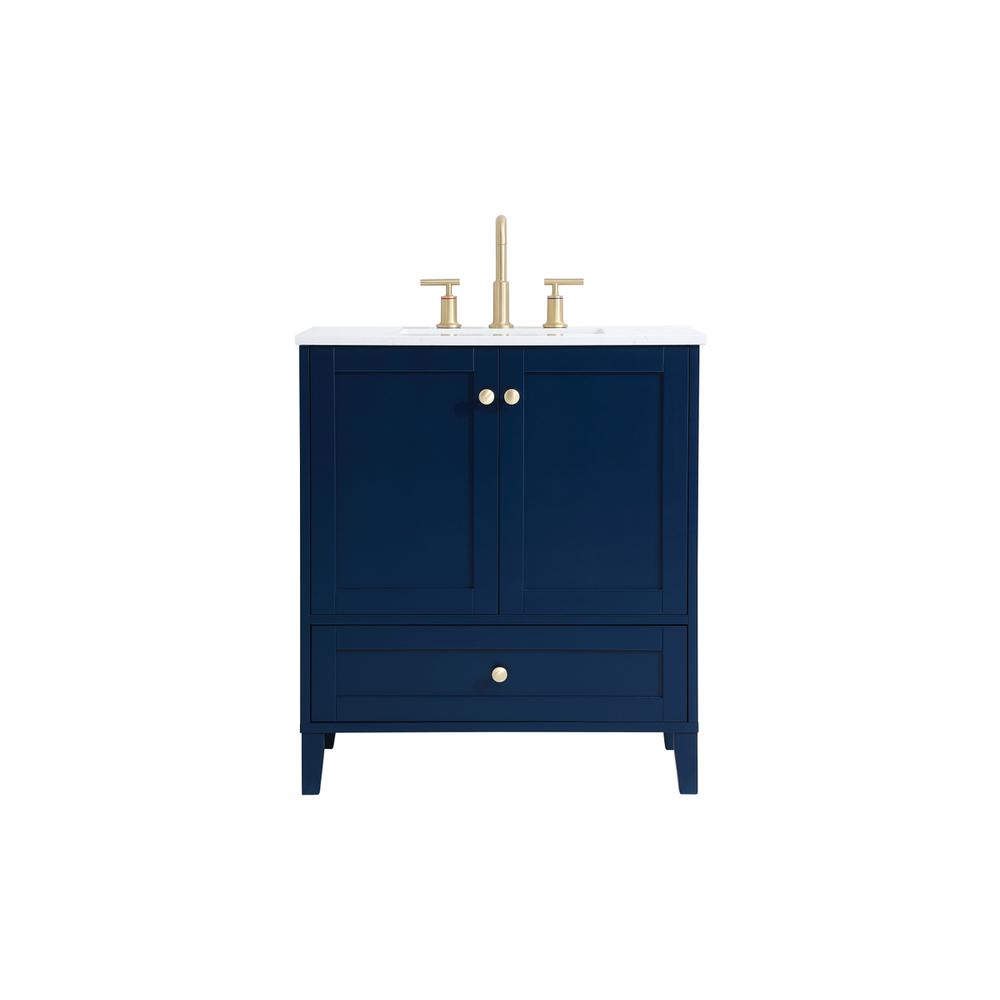 30 inch Single Bathroom Vanity in Blue. Picture 1
