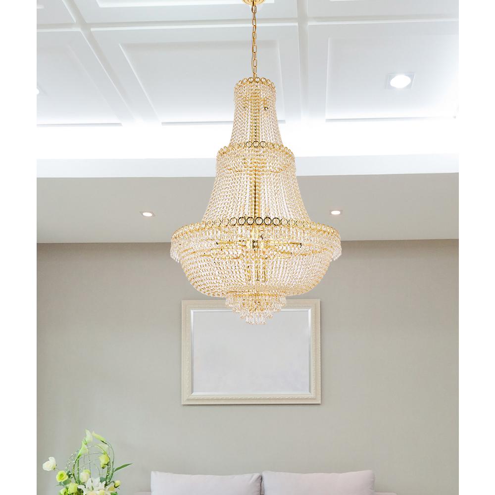 Century 17 light Gold Chandelier Clear Royal Cut Crystal. Picture 8