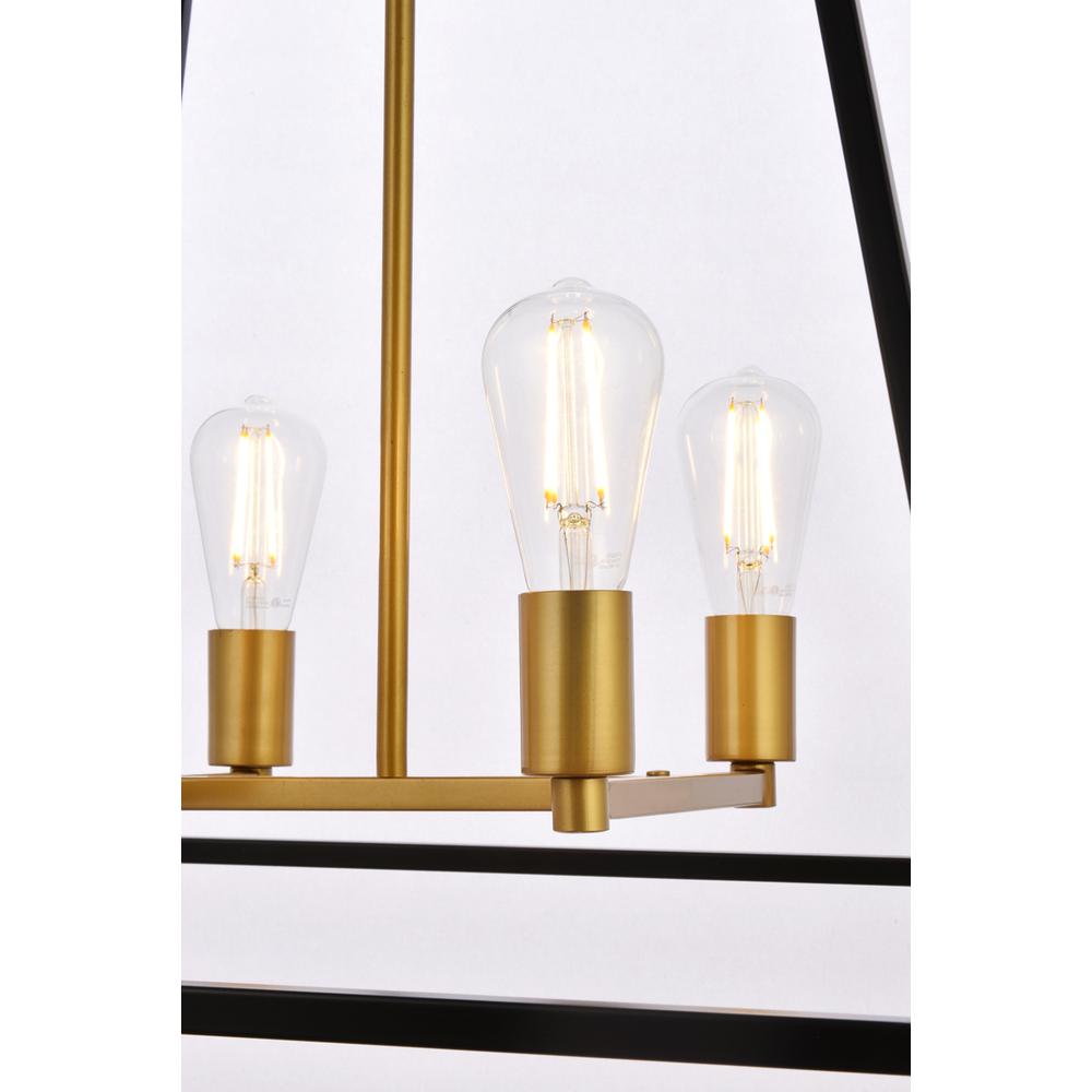 Declan 24 inch pendant in black and brass. Picture 4
