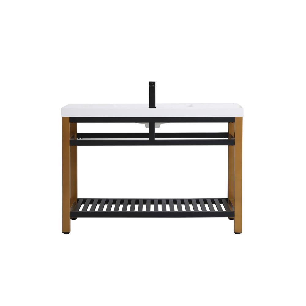 48 inch Single Bathroom Metal Vanity in Golden Black. Picture 2
