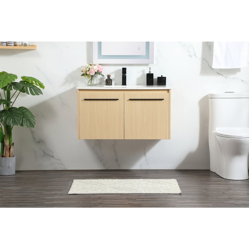 36 Inch Single Bathroom Vanity In Maple. Picture 2