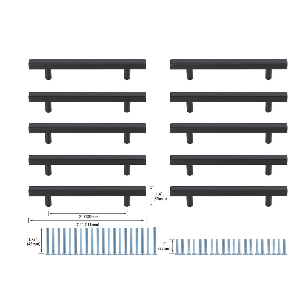 Dior 5" Center to Center Matte Black Bar Pull Multipack (set of 10). Picture 5