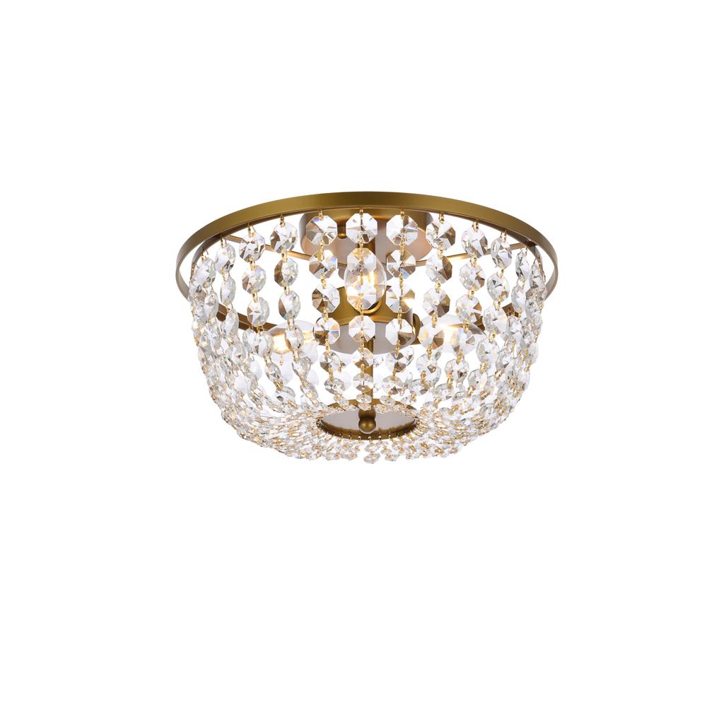 Cora 13 inch flush mount in brass. Picture 2