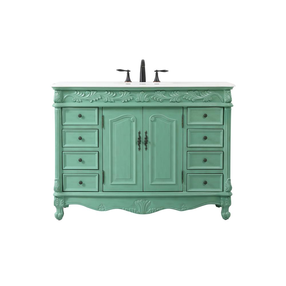 48 inch Single bathroom vanity in vintage mint. Picture 1