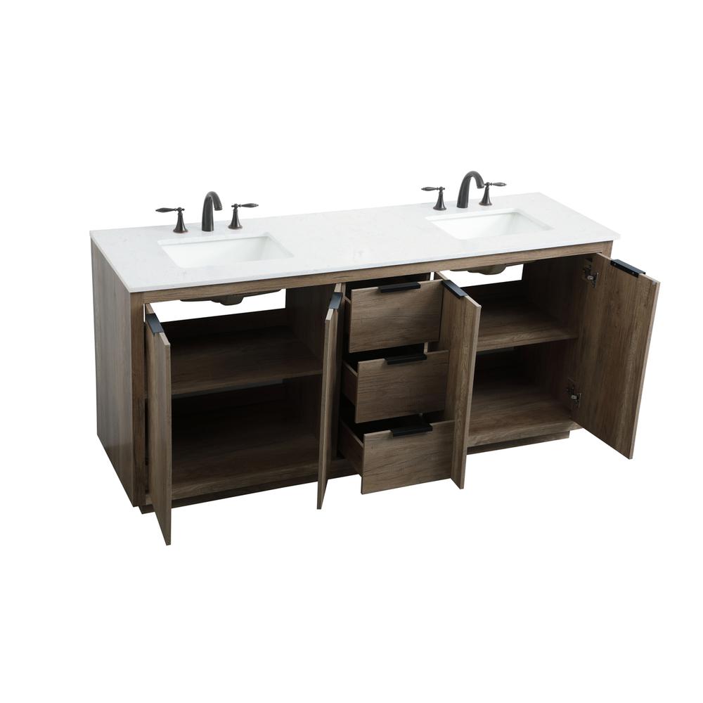 72 Inch Double Bathroom Vanity In Natural Oak. Picture 9
