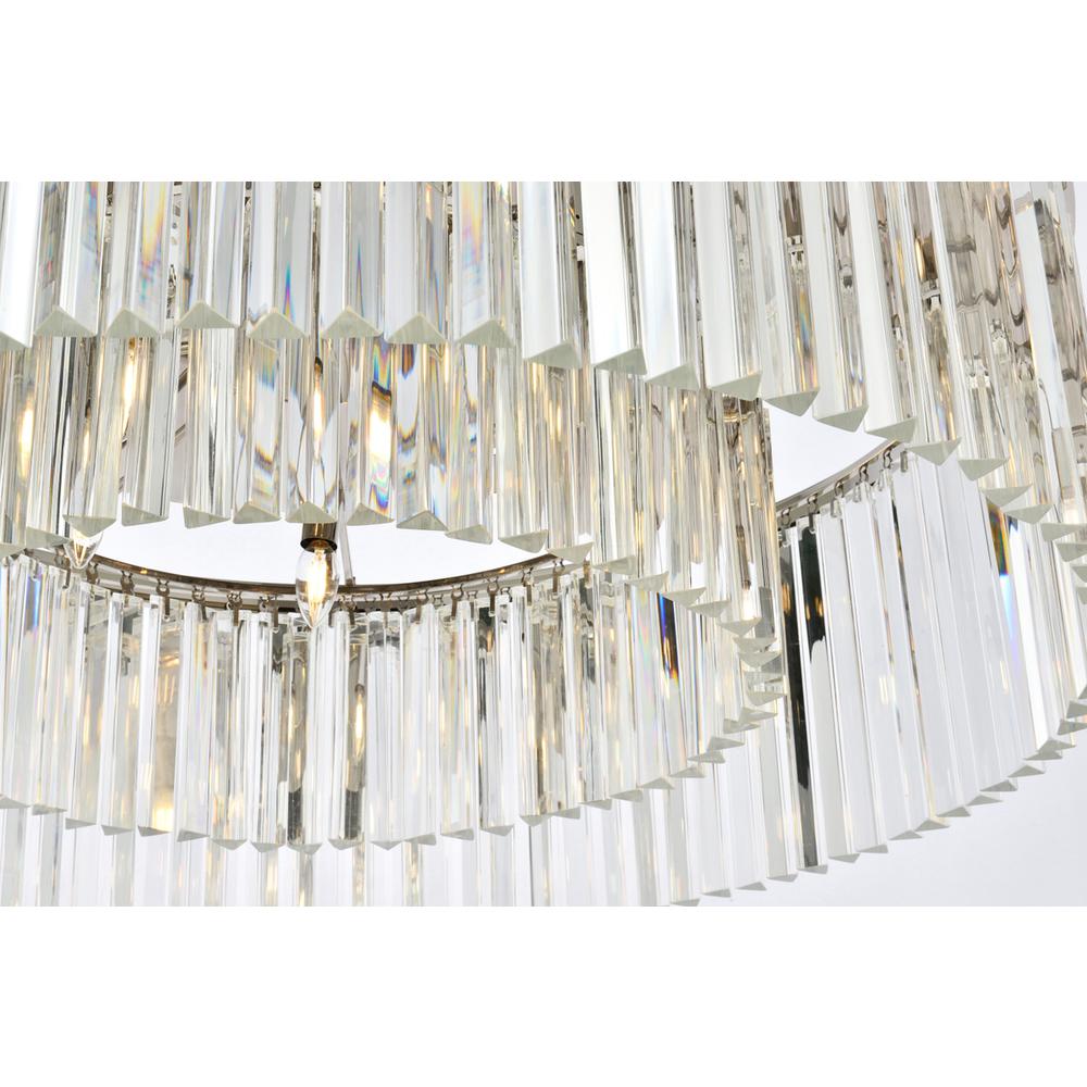 Sydney 10 light polished nickel Flush Mount Clear Royal Cut Crystal. Picture 3