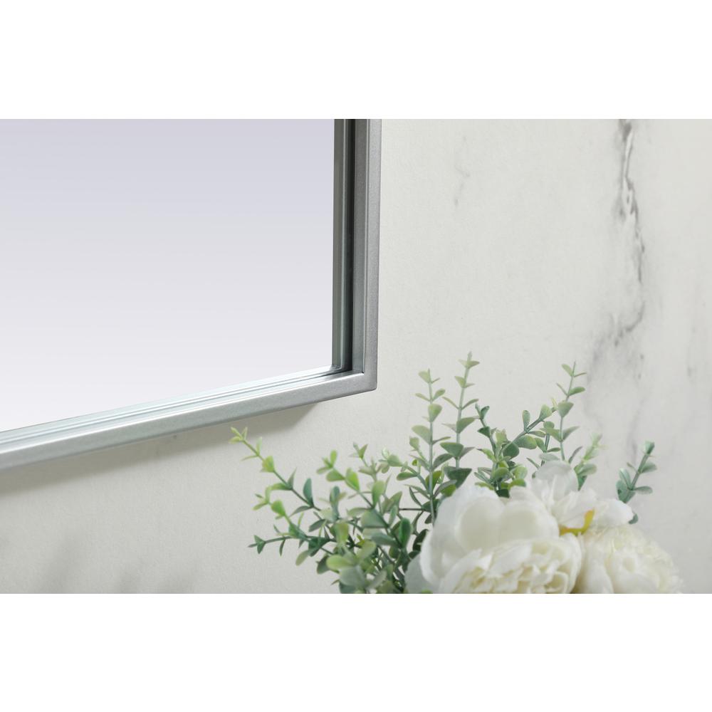 Metal Frame Arch Mirror 42x34 Inch in Silver. Picture 6