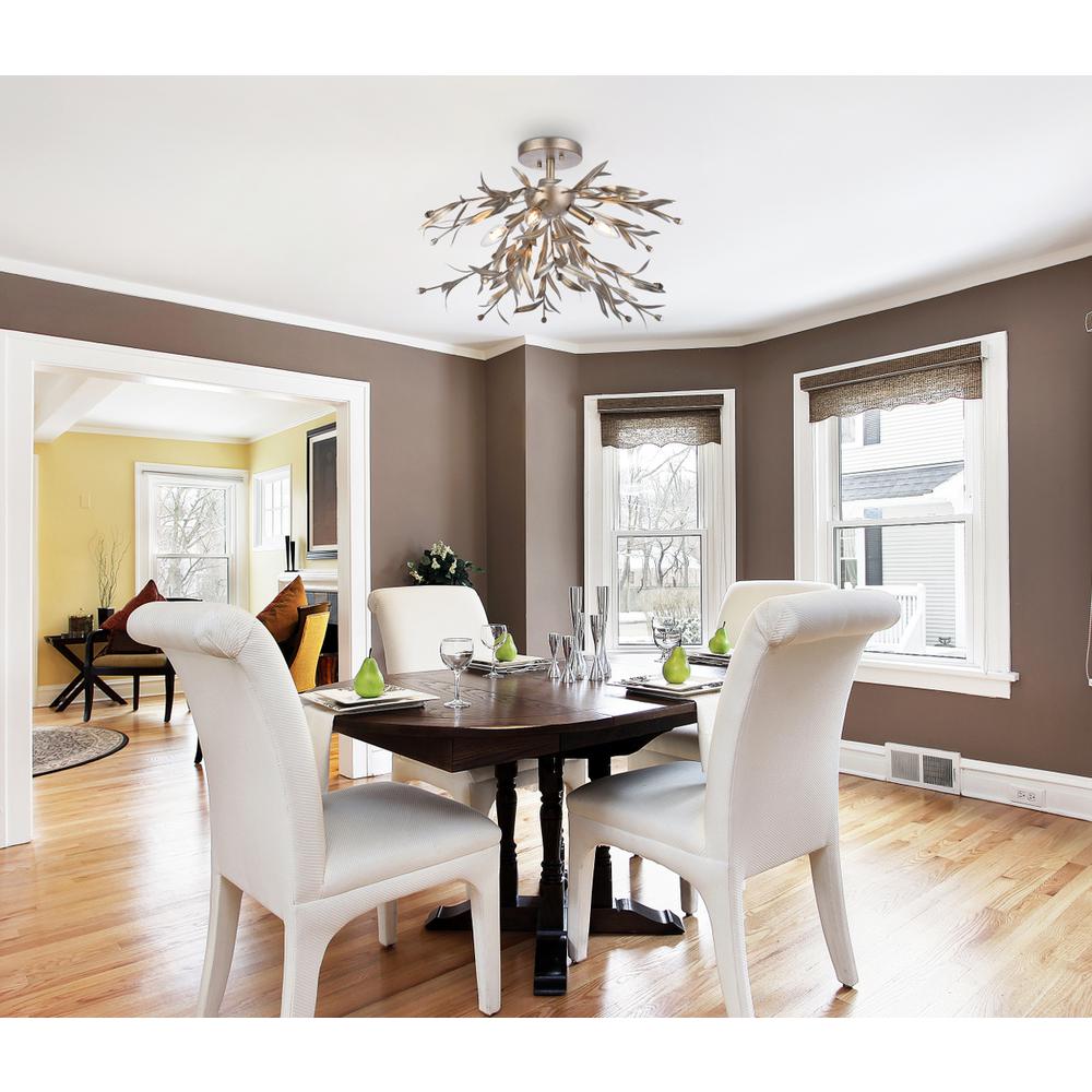 Priscilla 23 inch flush mount in silver leaf. Picture 7
