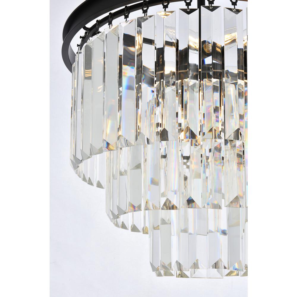 Sydney 9 light Matte Black Chandelier Clear Royal Cut Crystal. Picture 3