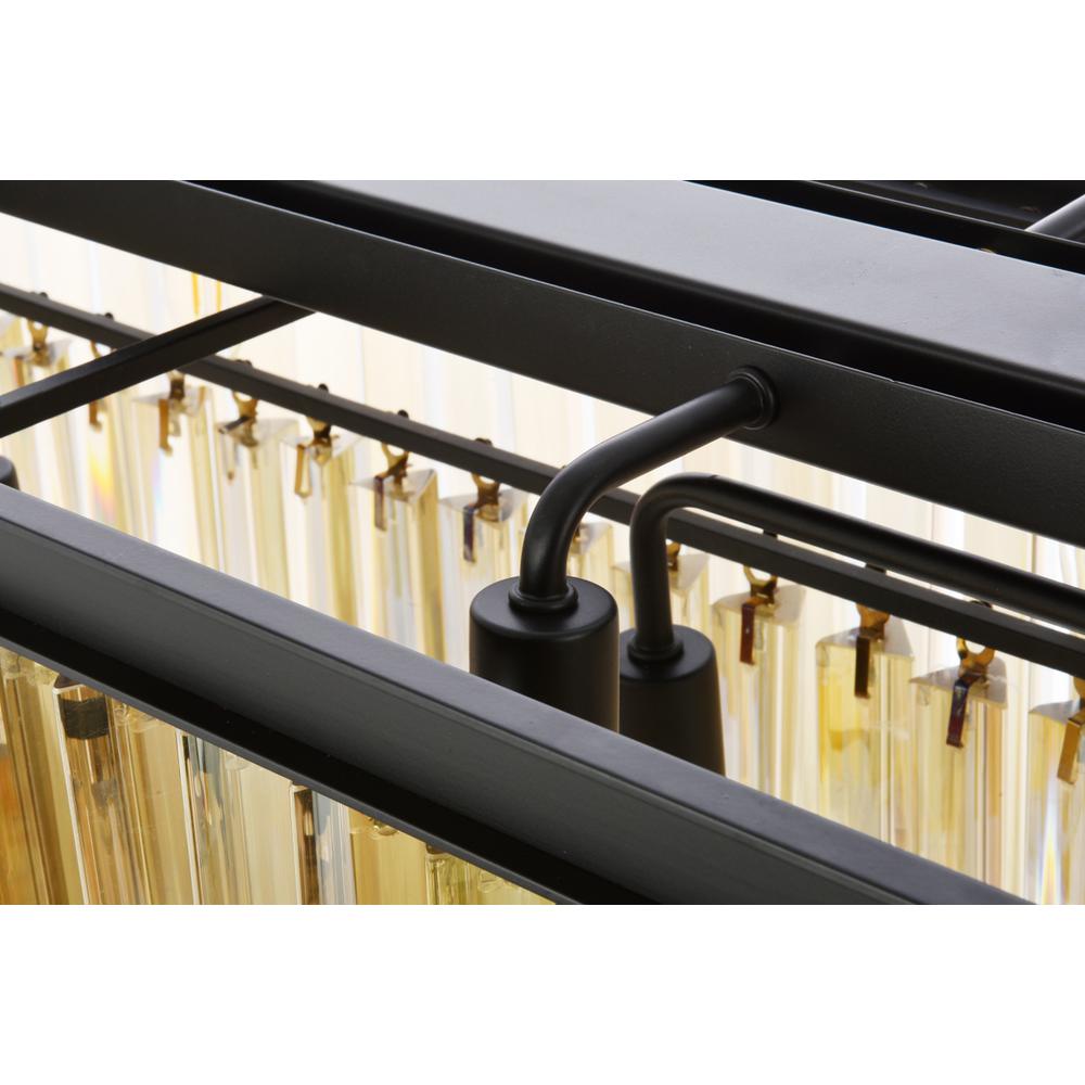 Sydney 12 light Matte Black Chandelier Golden Teak (Smoky) Royal Cut Crystal. Picture 4
