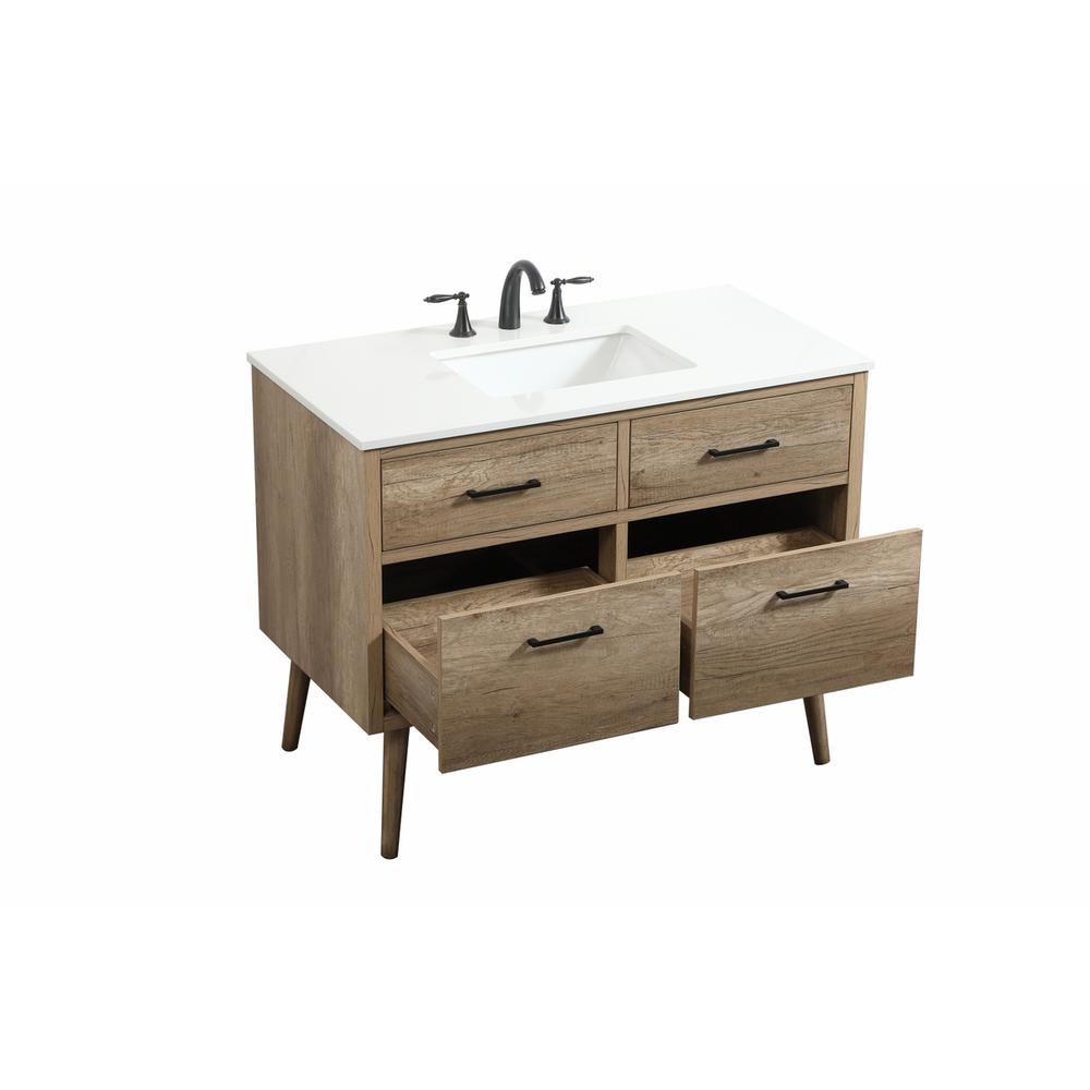 42 inch Single bathroom vanity in natural oak. Picture 9