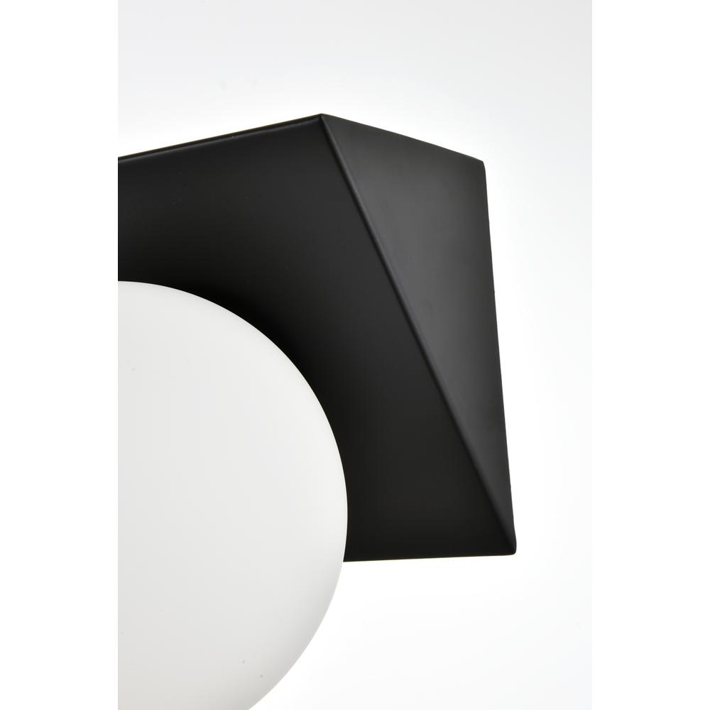 Jillian 4 light Black and frosted white Bath Sconce. Picture 4