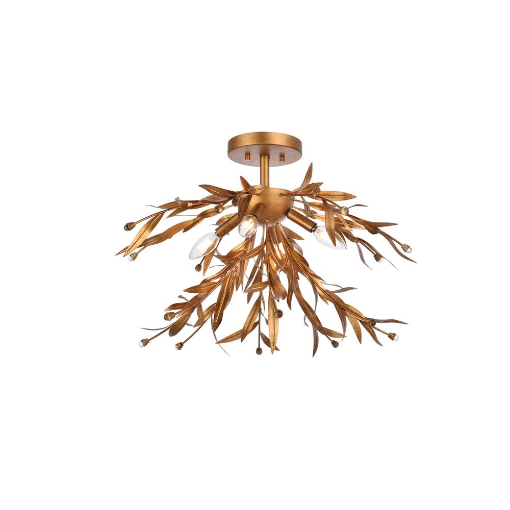 Priscilla 23 inch flush mount in gold leaf. Picture 2