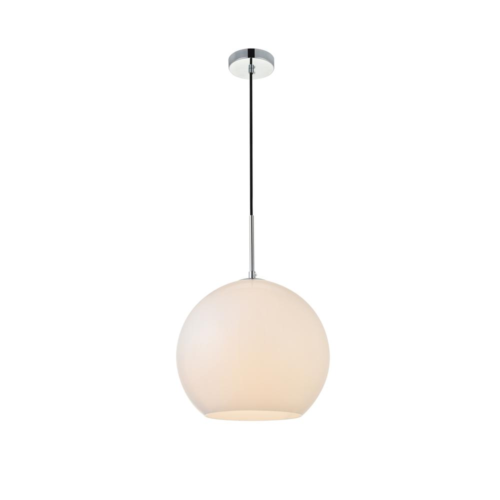 Baxter 1 Light Chrome Pendant With Frosted White Glass. Picture 1