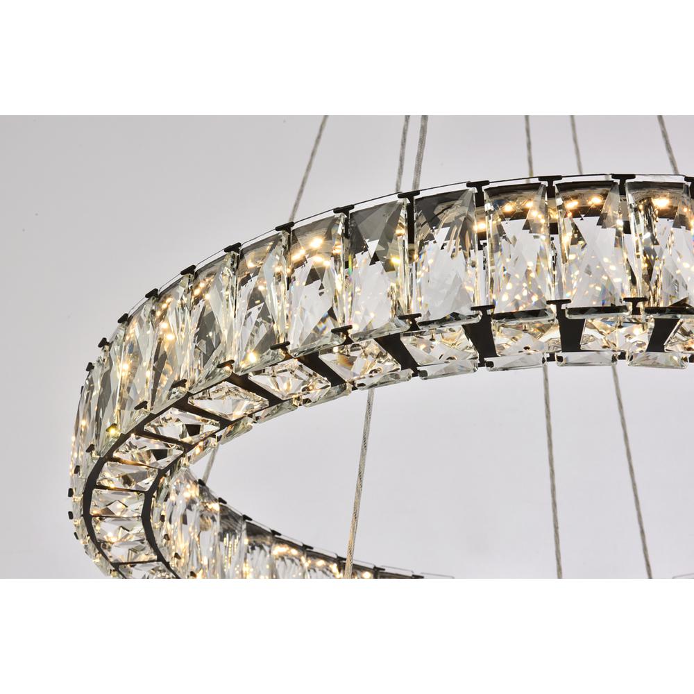Monroe 24 inch LED double ring pendant in black. Picture 4