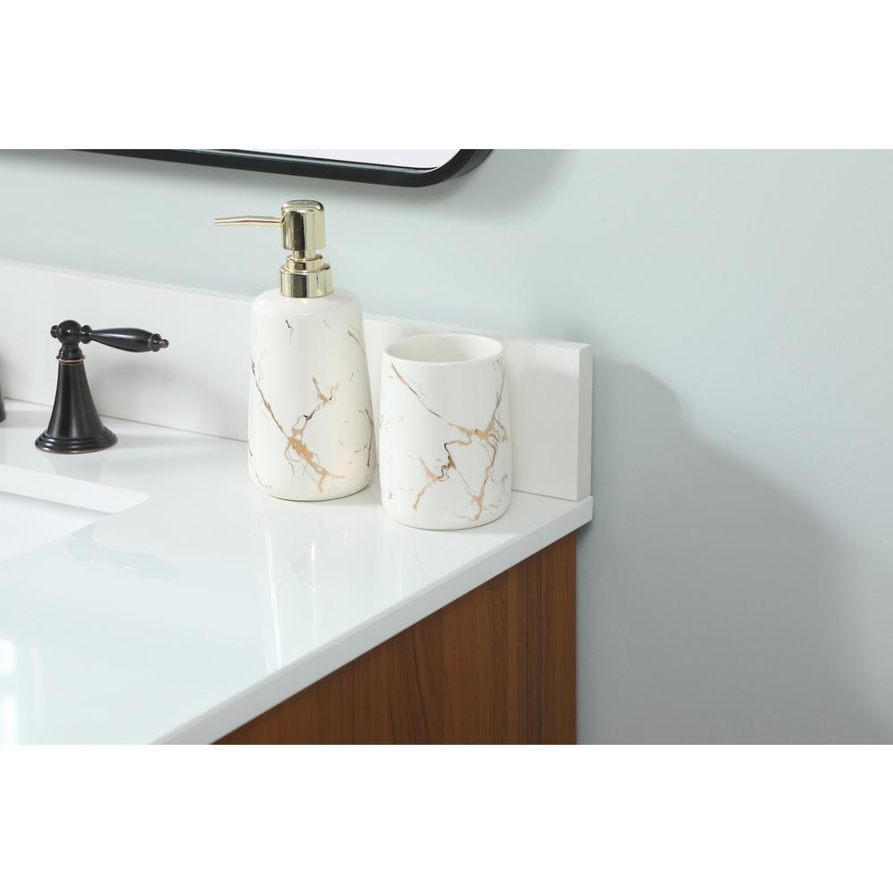 36 inch Single bathroom vanity in teak with backsplash. Picture 5