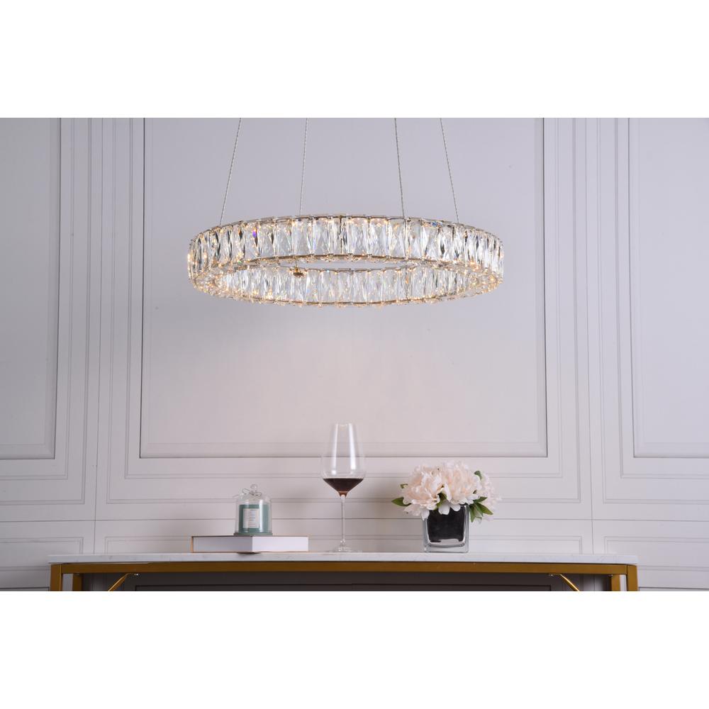 Monroe Integrated LED chip light gold Chandelier Clear Royal Cut Crystal. Picture 8